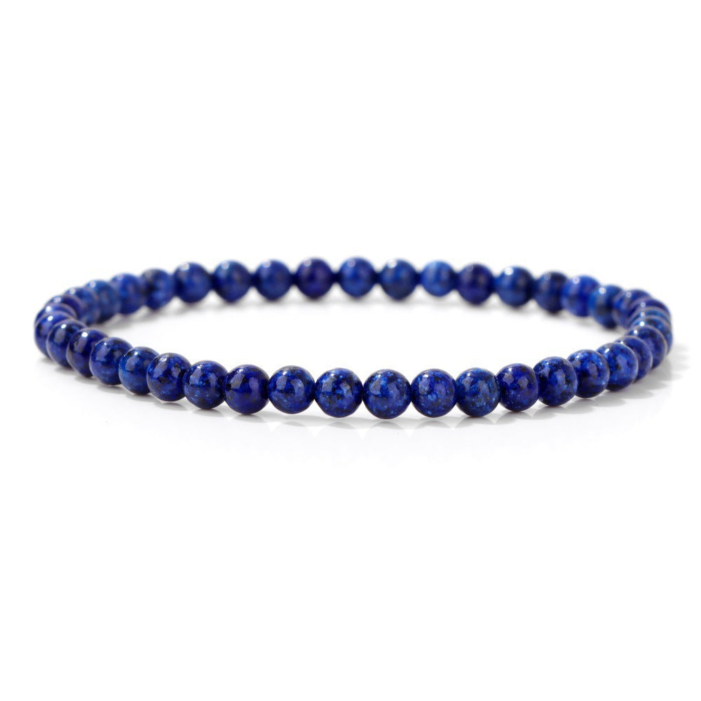 Crystal Agate Round Beads Aquamarine Tourmaline Yellow Tower Energy Beaded Bracelets - Imitation Lapis Lazuli / 19cm MegaBDM