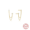 Sterling Sier Chain One-piece Diamond Tassel Elegant Rings - Golden-Chain Tassel Diamond / 925 Silver MegaBDM
