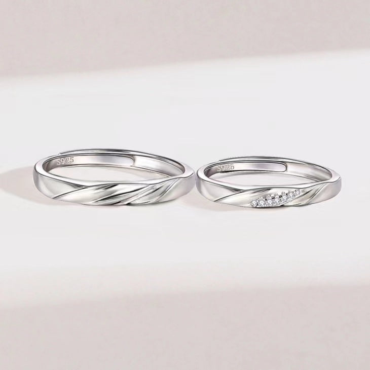 Mobius Strip Love Frequency Couple Open Adjustable Female Rings MegaBDM