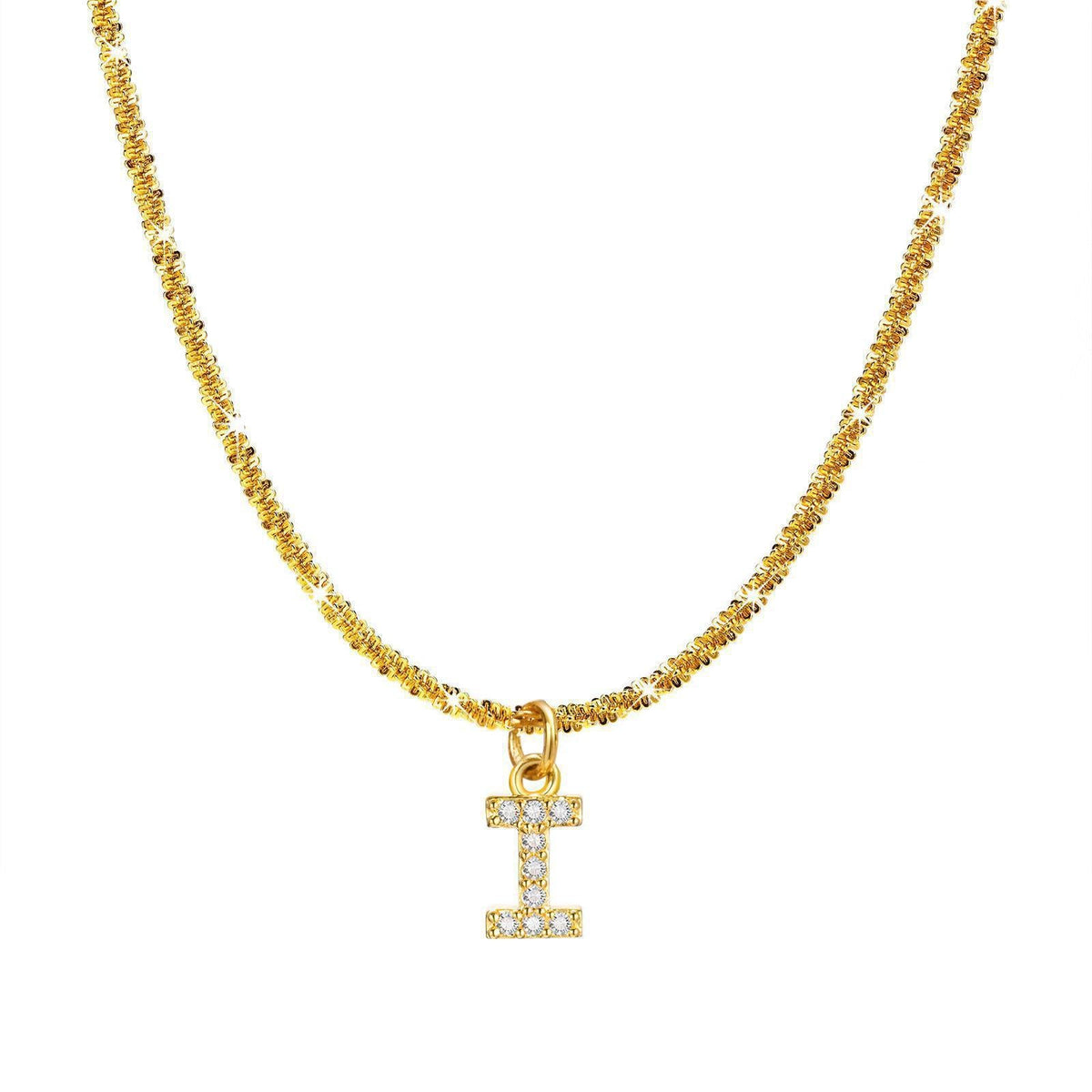 Steel Sparkling Female Inlaid Zirconium English Letters Clavicle Chain High Necklace - I MegaBDM