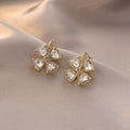 Women's Zircon Tassel Light Luxury High Sense Stud Earrings - 4# clover stud earrings MegaBDM