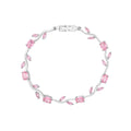 Luxury Style Quality Light Full Diamond Bracelet - Silver, Pink MegaBDM