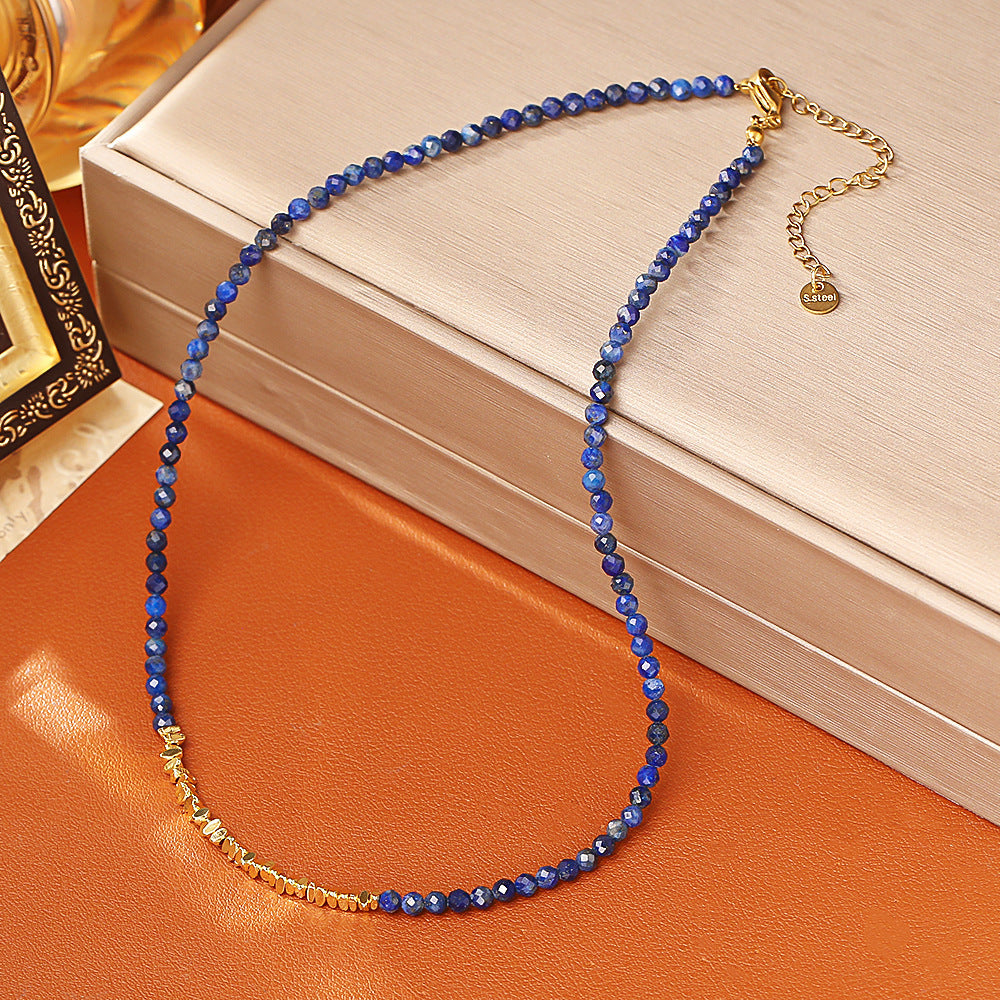 Natural Tigereye Lapis Lazuli Beaded Fashion Exquisite Niche Necklace - Lapis Lazuli Necklace MegaBDM