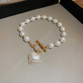 French Retro Smiley Face Bamboo Artificial Jade Personality Trendy Light Bracelets - 28# Bracelet-Golden-White Heart MegaBDM
