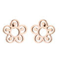 Lotus Ear Bone Hollow Origami Stainless Stud Earrings - 308 Rose MegaBDM