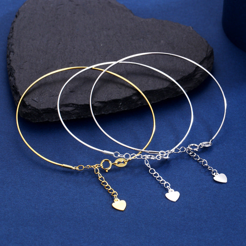 Women's Sterling Sier Universal Screw Hand Beaded Heart Right Bracelets MegaBDM