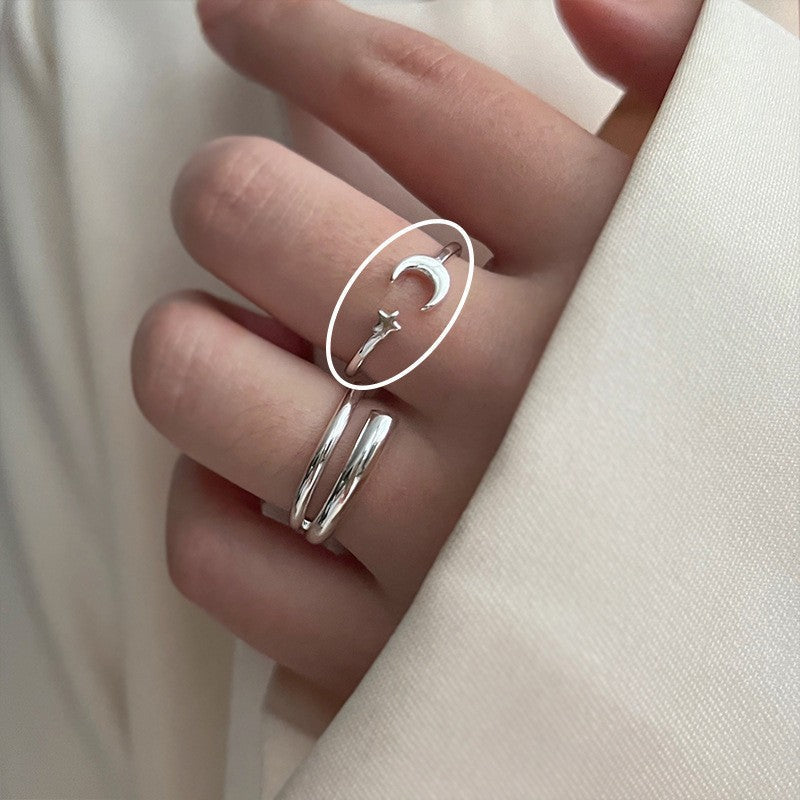 Women's Korean Style Simple Irregular Sterling Sier Rings - 8249 MegaBDM