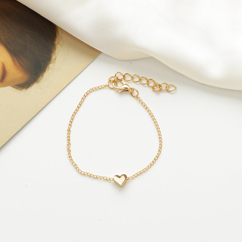 Loving Heart Female French Entry Lux Design Peach Clavicle Chain Necklaces - Bracelet KC Gold 11090 MegaBDM