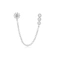 Women's Chain Tassel Ear Line Cold Style Stud Earrings - Style 4 (Single) [White Gold Color]] MegaBDM