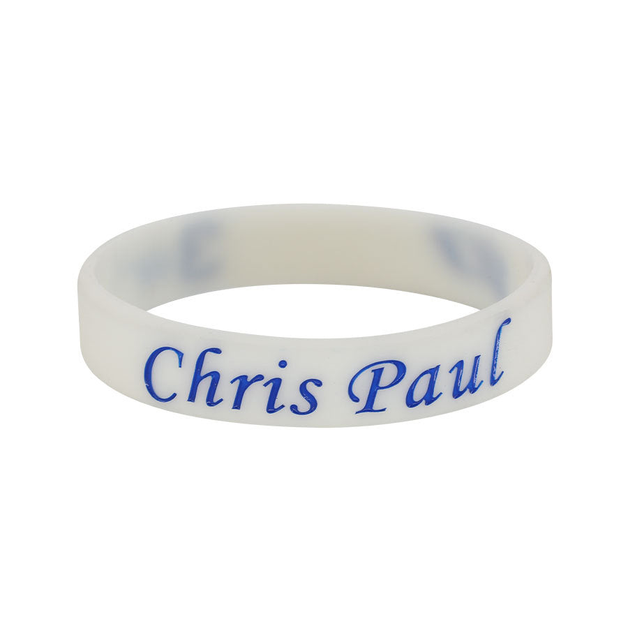 Star Concave Thickened Silicone Kobe James Basketball Bracelet - Paul-Luminous White MegaBDM