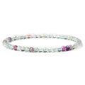 Crystal Agate Round Beads Aquamarine Tourmaline Yellow Tower Energy Beaded Bracelets - Fluorite / 19cm MegaBDM