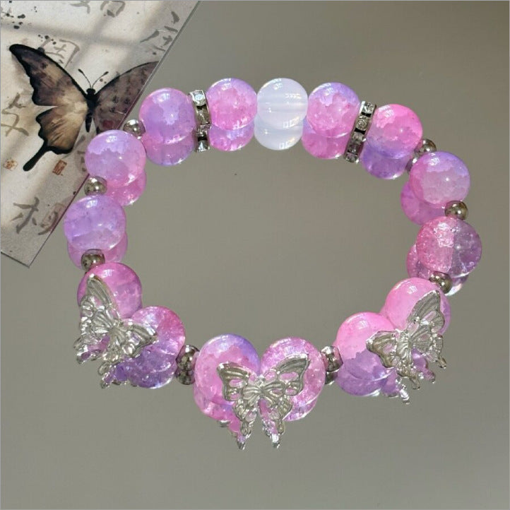 Time Of Sunrise Impression Niche Advanced Retro Beaded Light Luxury Bracelets - Hot Beads, Happy Butterfly MegaBDM