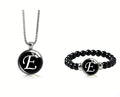 Women's Fashionable Black Time Stone With English Letters Necklace - E MegaBDM