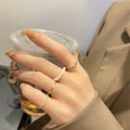Cold Style Simple Suit Combination Female Opening Adjustable Index Finger Ring - Pink Four-Piece Set MegaBDM