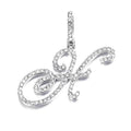 Women's & Men's Micro Inlaid Zircon Grass English Letter Pendants - H (Including Chain) Silver MegaBDM