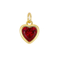Love Gold Zircon Peach Heart Handmade High Pendants - Red; January (Single Pendant) MegaBDM