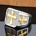 Titanium Steel Casting Trend Stone Texture Rings - Golden / No. 7 MegaBDM