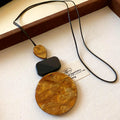 Resin Rendering Leather String Retro High Necklaces - Necklace-Black-Ginger Yellow MegaBDM