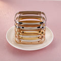 Women's Fashion Titanium Steel Small Square Gold Bracelets MegaBDM