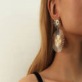 Exaggerated Fireworks Irregular Personality Creative Circle Stud Earrings - Gold MegaBDM