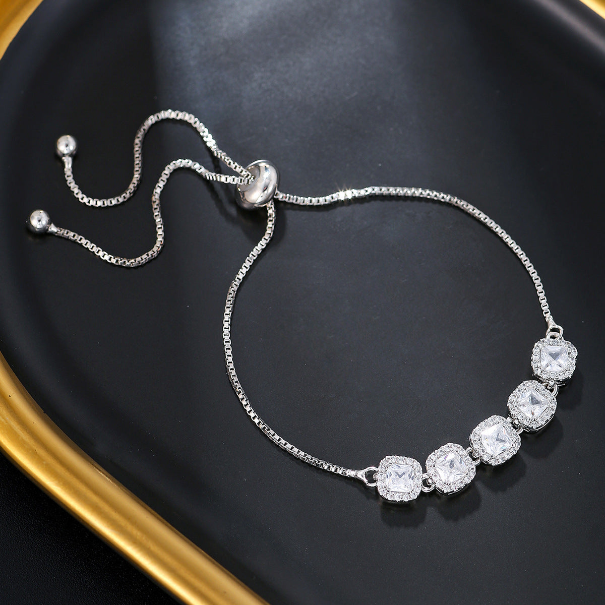 Affordable Luxury Fashion Zircon Full Diamond Bracelets - Full Diamond Chain Silver MegaBDM
