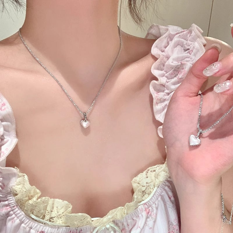Women's Sier Light Luxury High-grade Design Clavicle Necklaces - Xl0408 Double-Sided Drip MegaBDM
