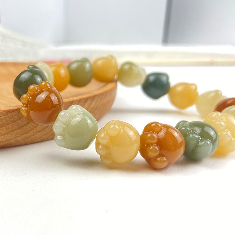 Bodhi Candy Color Single Circle Pliable Temperament High Throw Three Bracelets - Duobao Cat's Paw 12-13mm MegaBDM