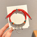 Small Gift Tassel Adjustable Red Rope Dragon Boat Festival Bracelet - 45# Silver Safety Lock MegaBDM