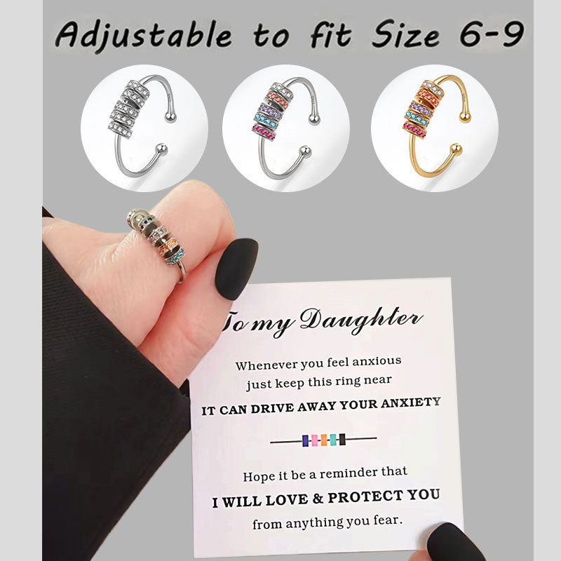 Hot Color Rotating Beads Decompression Female Open Rings MegaBDM