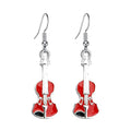 Women's Music Instrument Ear Hook Festival Drum Kit Points Earrings - Violin MegaBDM