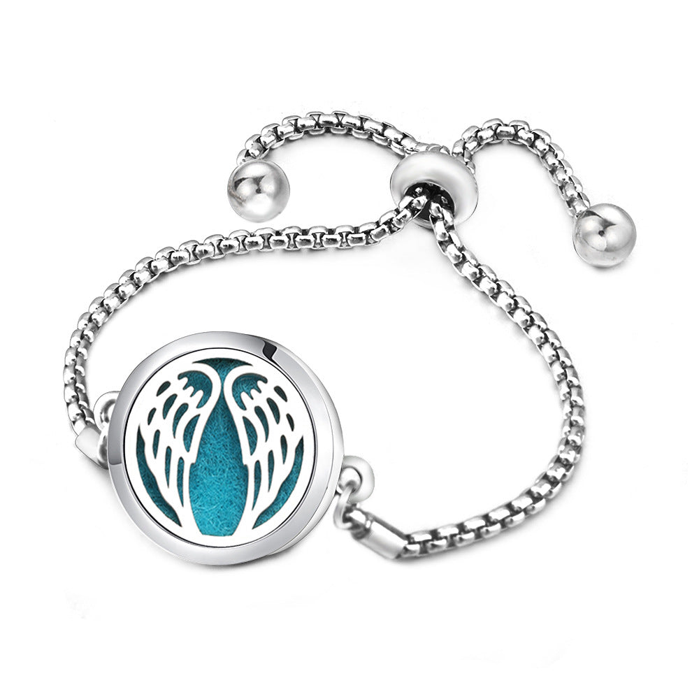 Angel Wings Mosquito Repellent Stainless Steel Essential Oil Perfume Box Bracelet - 17 MegaBDM