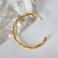 Gold-plated Metallic Simple Irregular Wave Texture Personality Titanium Bracelet - Sd172 Wave Bracelet Gold MegaBDM