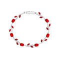 Luxury Style Quality Light Full Diamond Bracelet - Silver, Red MegaBDM