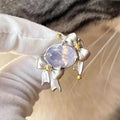 Imitation Blue Treasure Egg Noodles Bow Female Niche Ring MegaBDM