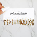 Ear Square Geometric Vintage Pearl Hepburn Style Earrings - H-3705 / Alloy MegaBDM