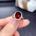 Broadcast Colored Gems Imitation Natural Topaz Ring - Garnet Color [Rose Gold]] / Adjustable Opening MegaBDM