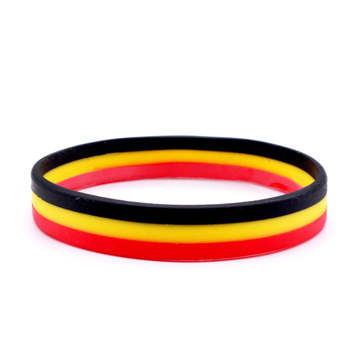 Flag Colorful Silicone Layered World Cup Bracelets - 3 Layers (Black, Yellow and Red) MegaBDM