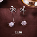 Elegant Zircon Butterfly Tassel Gentle Stylish Personality Stud Earrings - 2# Silver Opal Tassel Earrings MegaBDM