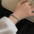 French Retro Smiley Face Bamboo Artificial Jade Personality Trendy Light Bracelets - 12# Bracelet-Gray MegaBDM