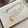 Women's Drop Titanium Steel For Light Luxury Necklaces - Gold Oval Pendant Necklace MegaBDM