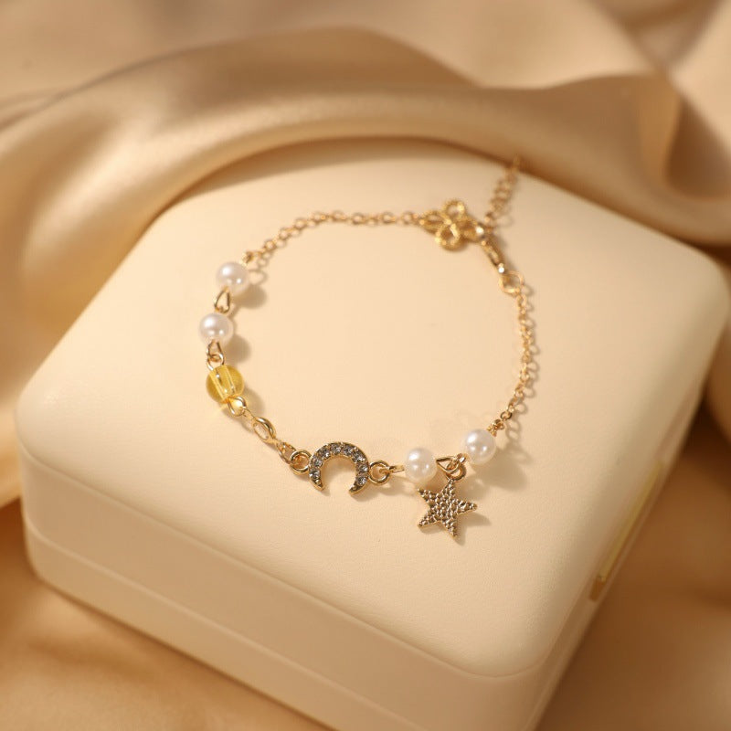 Women's & Men's Fresh Imitation Crystal Bead Good-looking Tassel Woven Hand Strap Bracelets - 2# Xingyue Bracelet MegaBDM