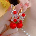 Zircon Flower Large Pearl Multiple Ways Rings - Multiple Ways to Wear Red Pearl MegaBDM