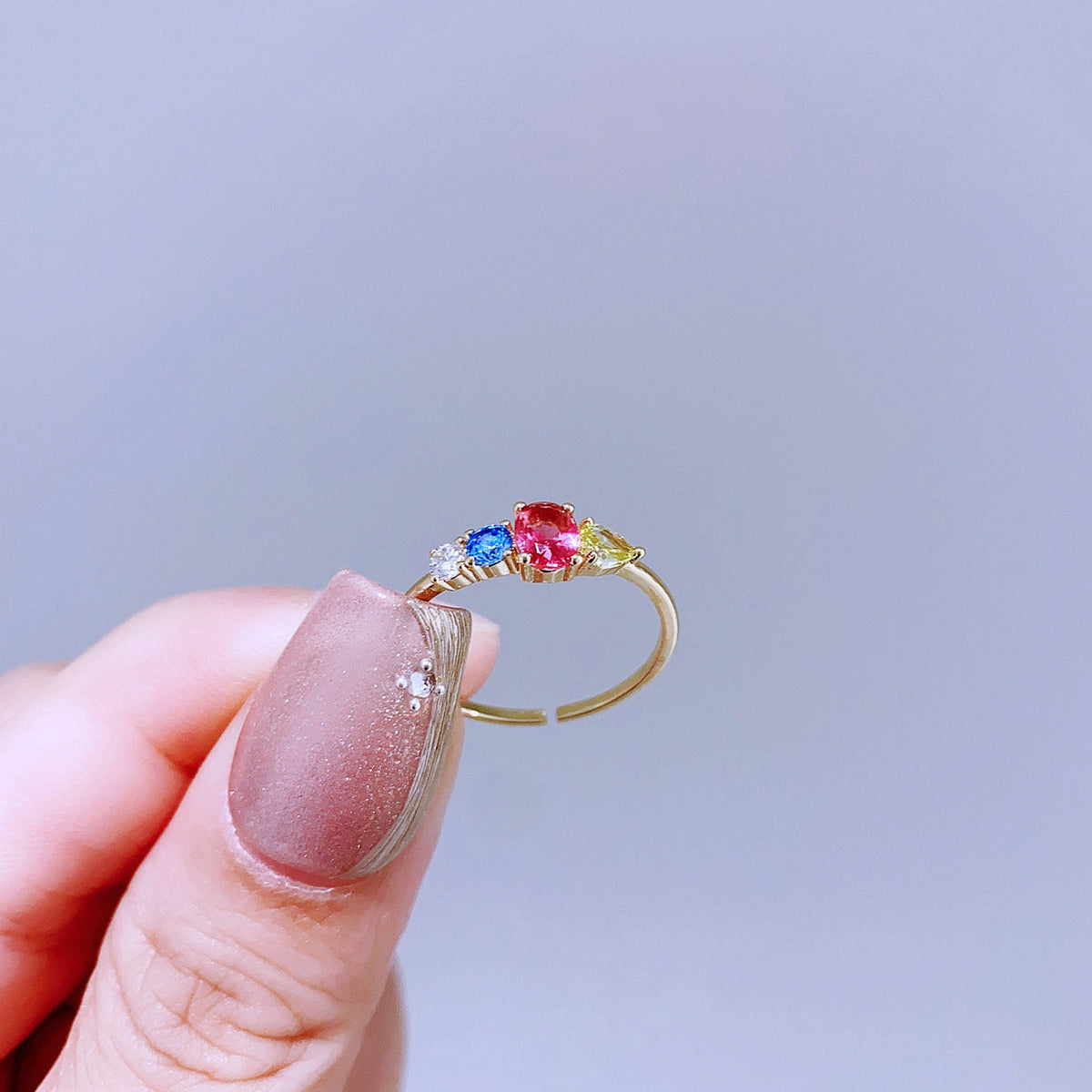 Light Luxury Minority Design Colorful Gemstone Rings - B95R3764 MegaBDM