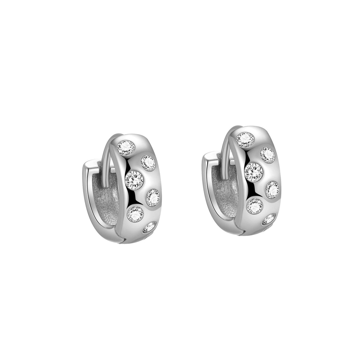 Women's Sterling Sier Zircon Fashion Ear Punk Earrings - Erh270 White Gold Plated / 925 Silver MegaBDM