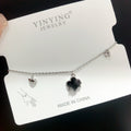 Women's Design Simple Fresh Sweet Loving Heart Bracelet - Four-Leaf Flower Bracelet Silver 192 MegaBDM