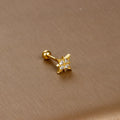 Steel Fine Rod Ear Micro Inlaid Earrings - Y20437 A- 10 Gold MegaBDM