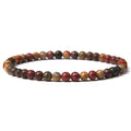 Crystal Agate Round Beads Aquamarine Tourmaline Yellow Tower Energy Beaded Bracelets - Flower Agate / 19cm MegaBDM