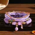 Trendy Unique Bohemian Elastic Bead Creative Bracelets - DC2038-7 Purple MegaBDM