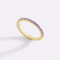 Women's Colorful Full Diamond Twin Birthstones Zircon Niche Rings - February Tj108 / No. 7 MegaBDM