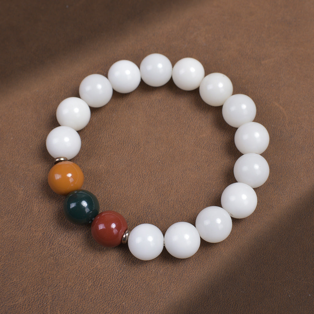 Women's & Men's Natural Bodhi Bead Pliable Temperament Hand Toy High Oil Density Bracelets - Three Colors round Beads 12mm * 17 PCs MegaBDM